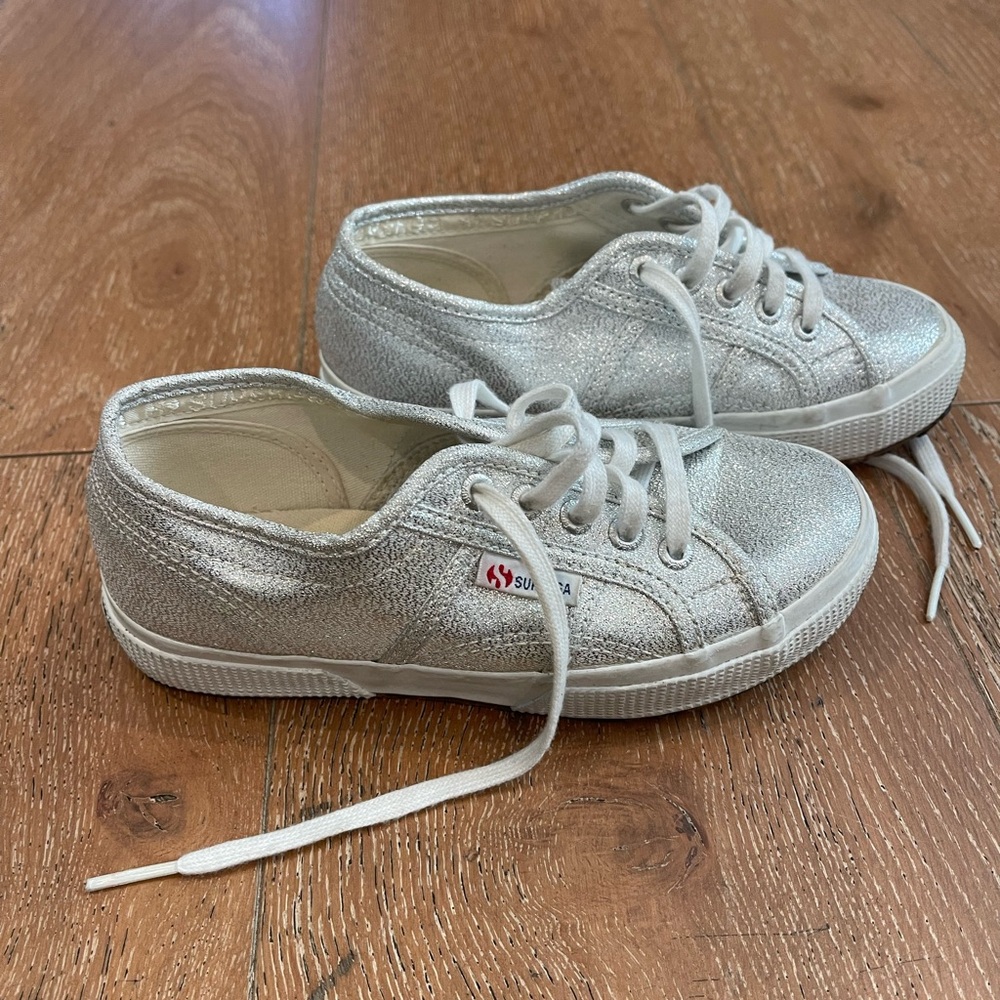 Superga kids silver sneakers